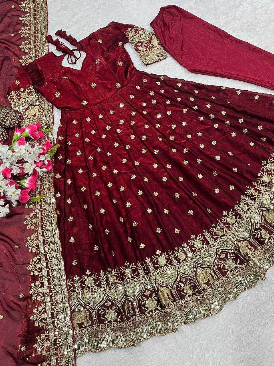 Heavy Silk KESH515 1250 Gowns Wholesale Party Gowns Designer Gowns Silk Gowns - MYLUXURY LANE ENTERPRISE